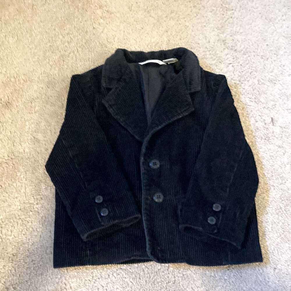 Boys velvet two button blazer